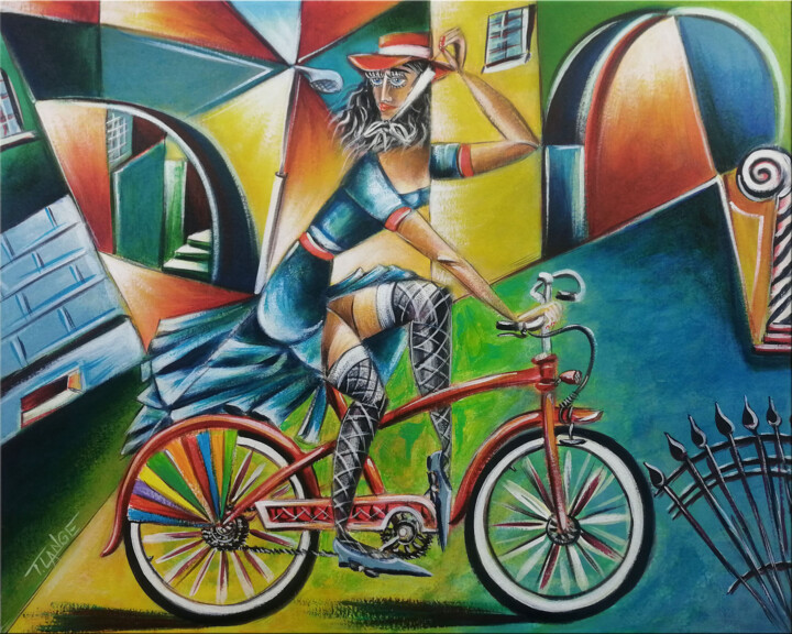 Woman Chillout #M251 绘画, 15.8x19.7 in