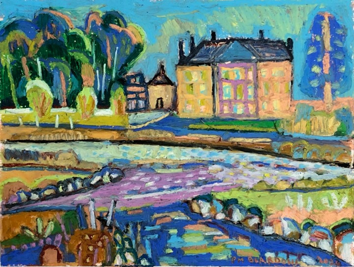 VUE DU MOULIN DE COURGAIN 绘画, 9.1x11.8 in