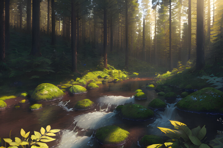 Rivière dans la Forêt Digital Arts