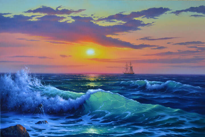 Painting titled "Oil painting on can…" by Serhii Stoev, Original Artwork, Oil
