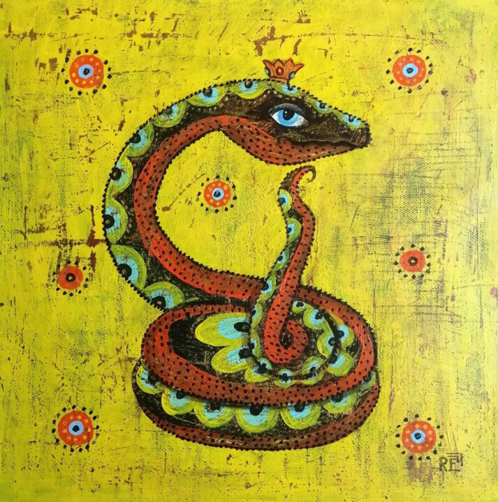 Year of the Snake Tablo, 15,8x15,8 in