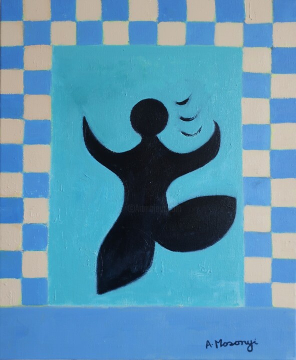 DANSEUSE INDIGO 绘画, 18.1x15 in