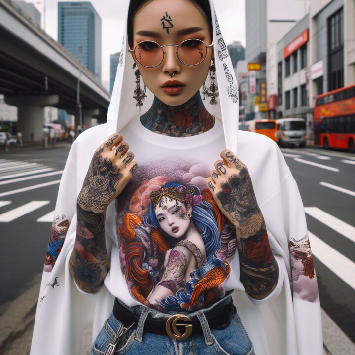 Stading in the street looking at ya' 数字艺术
