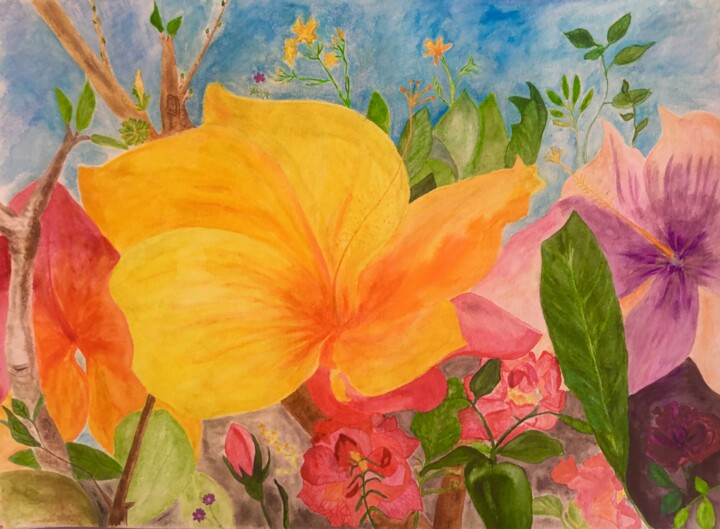 Floral idyll 绘画, 11.7x16.5 in