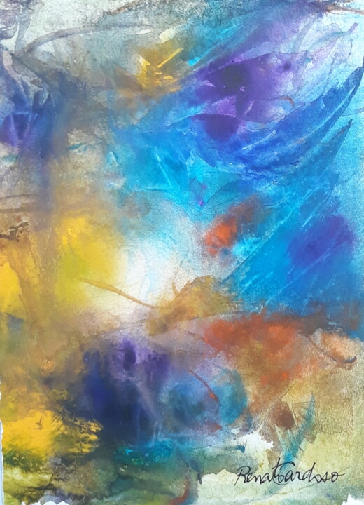 Peinture intitulée "Gift" par Renato Cardoso, Œuvre d'art originale, Aquarelle
