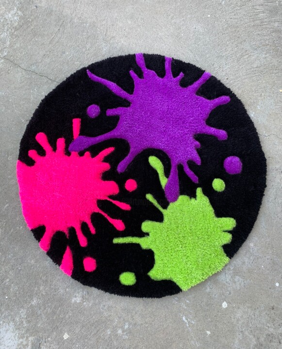 Rug “SPLASH” 섬유 예술, 22.4x22.4 in