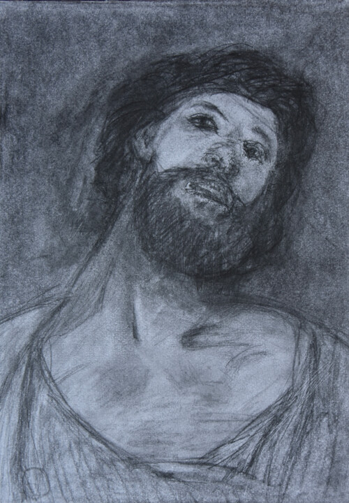 Tête de malfaiteur (étude) 图画, 11.7x8.3 in