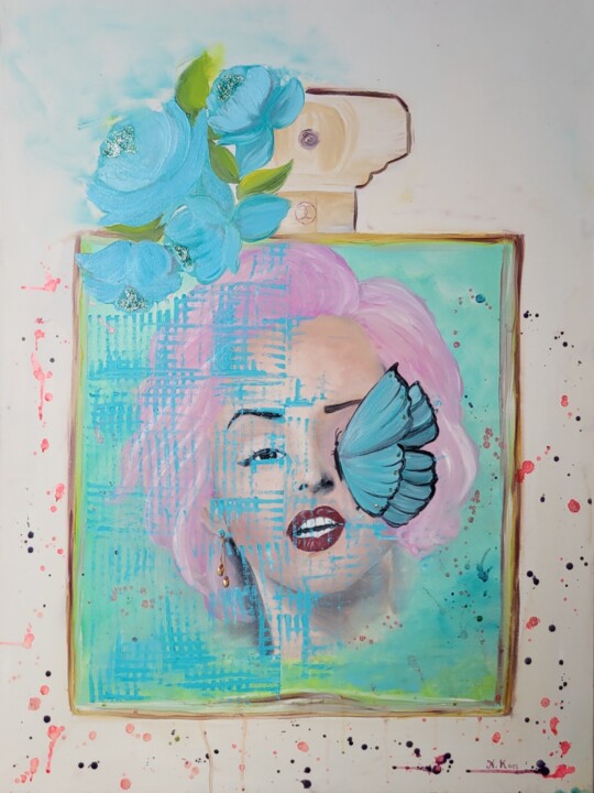 Painting titled "CHANEL" by Natia Kanelis, Original Artwork, Oil