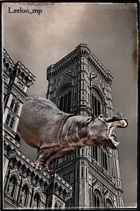 BSIC Yelling hippo in Paris 数字艺术