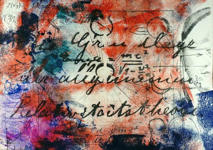 Gravures & estampes intitulée "The Einstein Projec…" par Xavier Debeerst, Œuvre d'art originale, Monotype