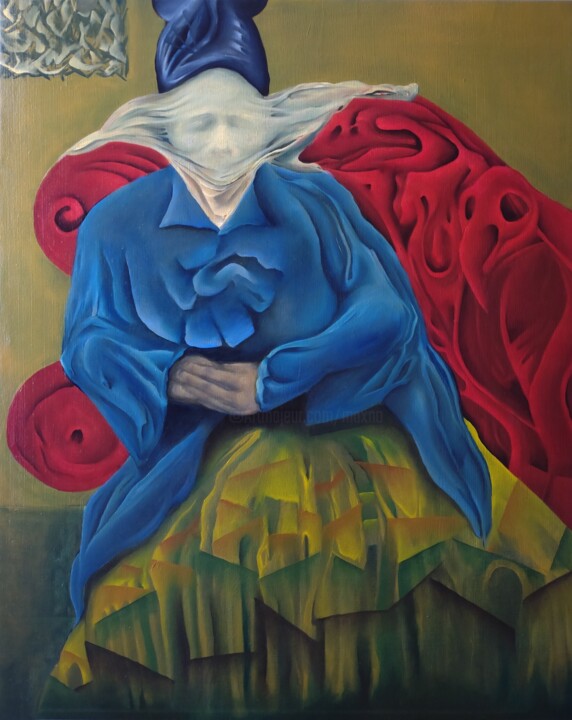 La femme au fauteuil rouge 绘画, 31.9x25.6 in