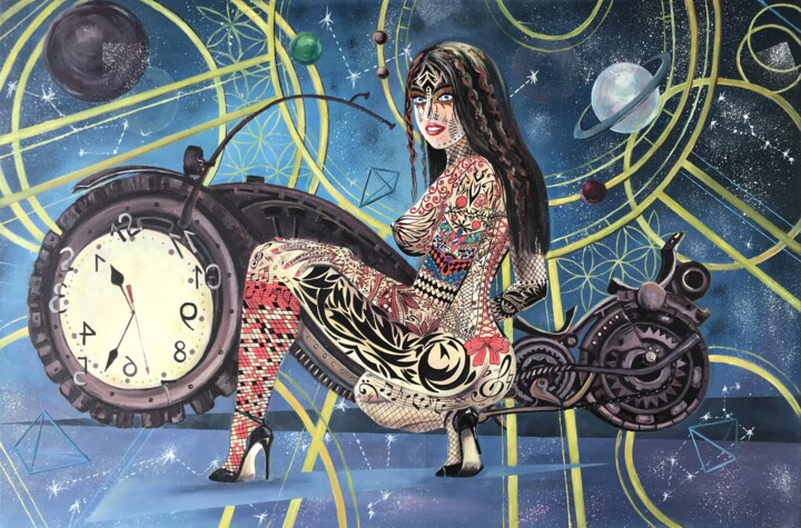 Peinture intitulée "Parallel reality" par Rinetta Feliz, Œuvre d'art originale, Huile Monté sur Châssis en bois