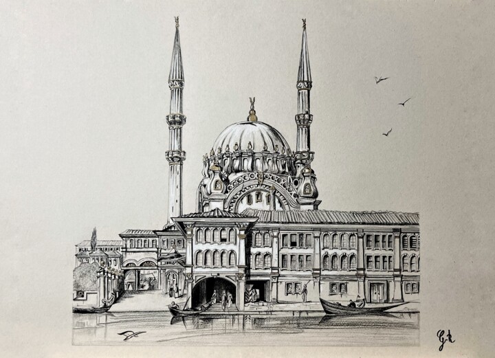 Artillery Barracks Tophana 图画, 11.7x16.5 in