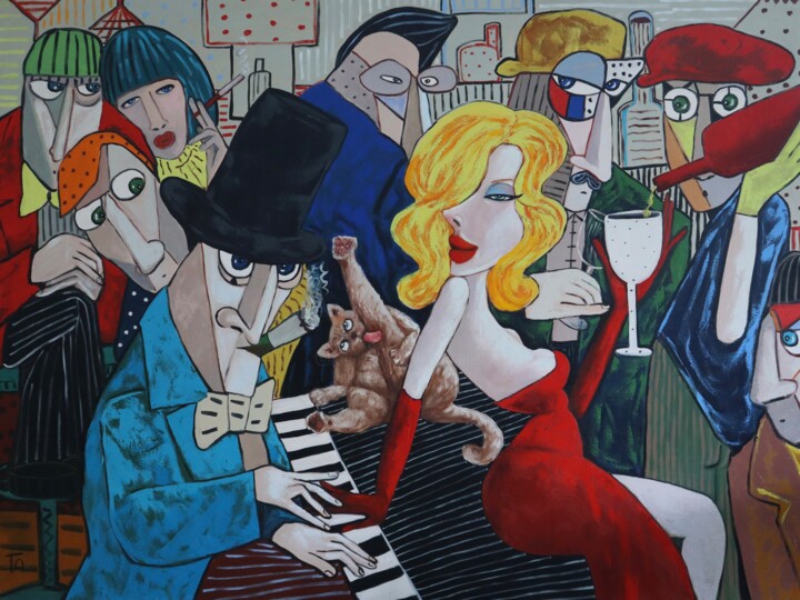 Painting titled "Well, I never met a…" by Ta Byrne, Original Artwork, Oil
