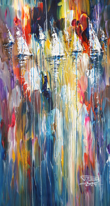 Sail Boats L 6 绘画, 61x32.7 in