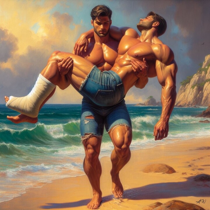 JOHN & ERIC 绘画, 39.4x39.4 in