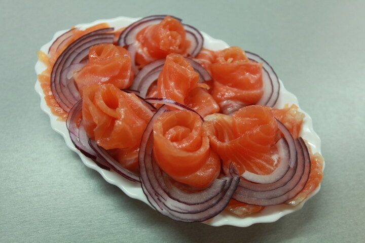 Photography titled "Slices of salmon wi…" by Mrivserg, Original Artwork, Digital Photography
