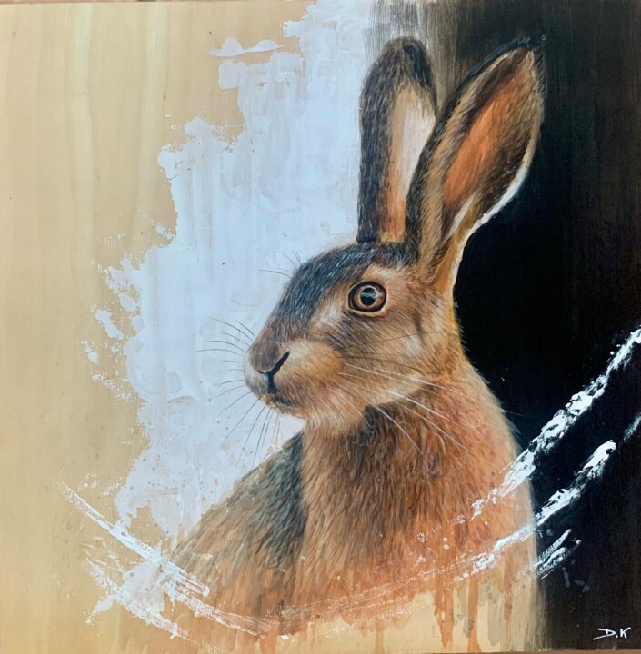 Lièvre 绘画, 12x12 in