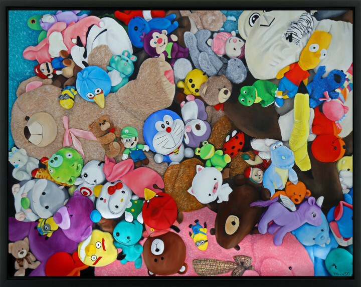 Fluffy wall I 绘画, 59.1x78.7 in