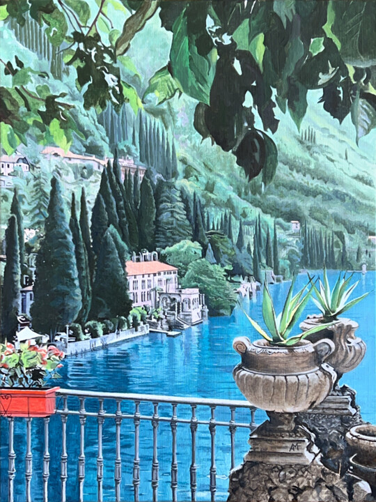 Peinture intitulée "Villa Monastero" par Arnaud Feuga, Œuvre d'art originale, Huile