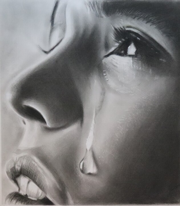 Girl in tears 图画, 17x14 in