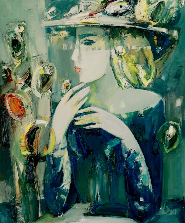 Pintura titulada "Mysterious Elegance" por Mateos Sargsyan, Obra de arte original, Oleo Montado en Bastidor de camilla de ma…