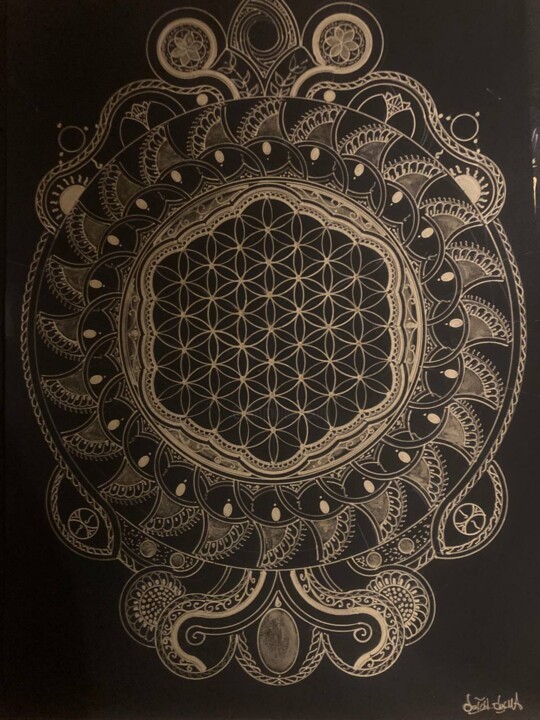 Mirror flower of life 图画, 19.7x13.8 in