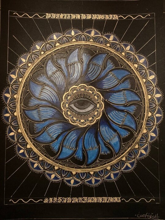 One eye butteflywings mandala 图画, 19.7x13.8 in