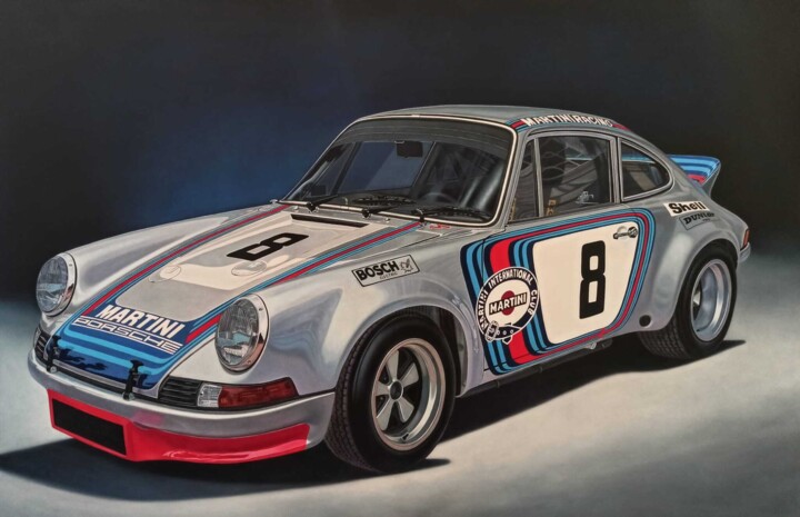 Porsche 911 Carrera RSR (1973) 绘画, 47.2x70.9 in