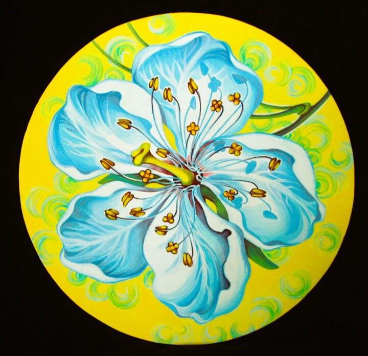 Cherry blossom - yellow (the Triptych) Pittura, 10,6x10,6 in