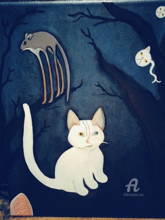 "" Ttrees sleep and see dream "" 绘画, 19.7x15.8 in