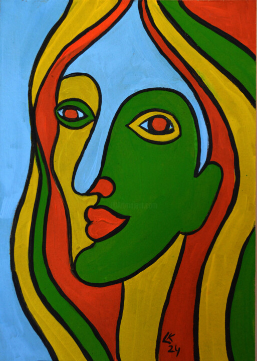 Faces of Expression 绘画, 12.6x8.7 in