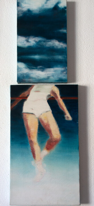 Salto em altura (high jump) 绘画, 22.4x7.5 in