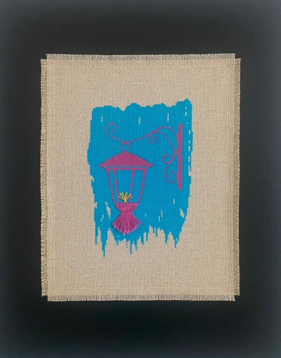 Arte têxtil intitulada "Summer Lantern" por Mariana Ivanova, Obras de arte originais, Bordado