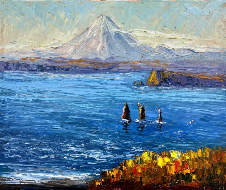 Pintura titulada "Avacha Bay in Octob…" por Evgeniya Polyudova, Obra de arte original, Oleo Montado en Bastidor de camilla d…