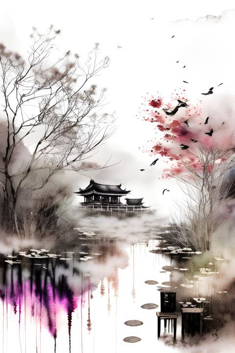 绘画 标题为“Край земли” 由Dmitriy T, 原创艺术品, 数字油画 安装在铝上