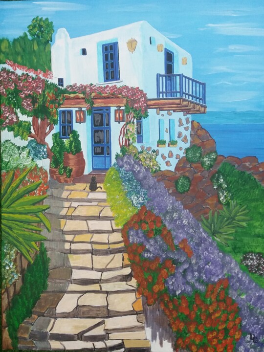 bienvenue chez moi 绘画, 24x18.1 in