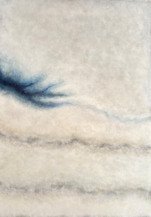 Blanc infiltré de bleus 绘画, 45.7x31.9 in