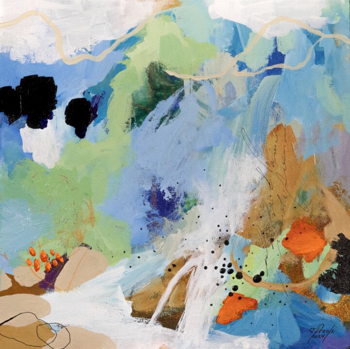 Vacances à la montagne 绘画, 12.2x12.2 in