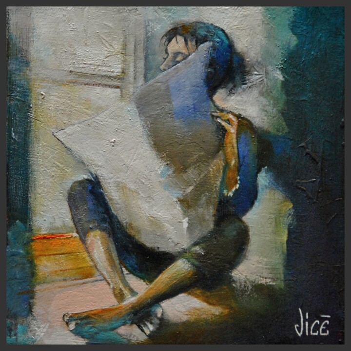 Peinture intitulée "Revue de presse" par Jicé, Œuvre d'art originale, Huile Monté sur Autre panneau rigide
