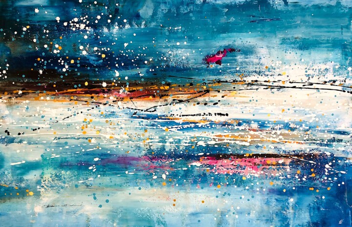 Peinture intitulée "My blue world" par Dam Domido, Œuvre d'art originale, Acrylique