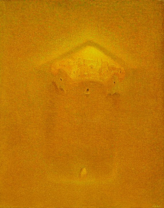 Malerei mit dem Titel "Street of Mercy" von Alexander Levich, Original-Kunstwerk, Öl Auf Keilrahmen aus Holz montiert