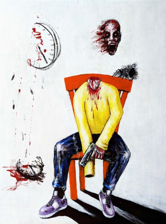 Painting titled "No More Peace" by Vaxo Lang, Original Artwork, Acrylic
