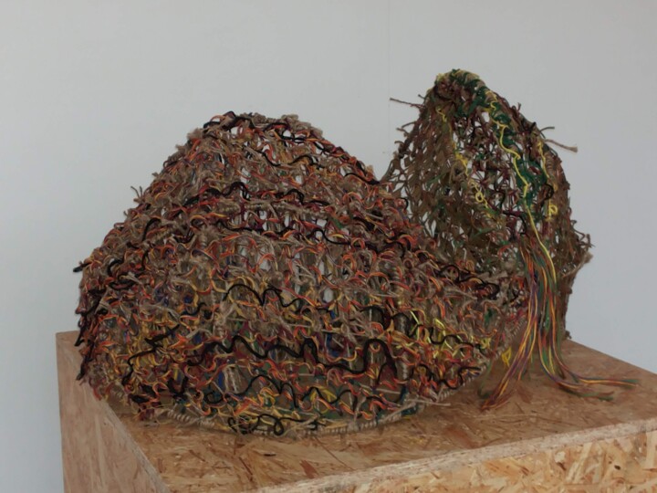 Sculpture titled "Caméléon" by Coco Vewenda, Original Artwork, Metals