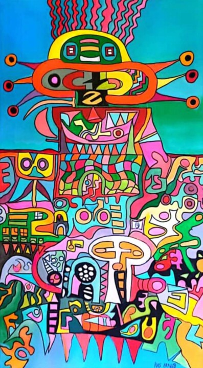 ALIEN ARTIFICIAL INTELLIGECE 绘画, 55.1x30.3 in