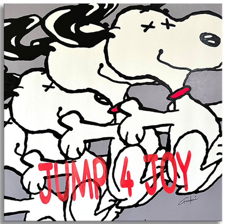 Jump for Joy Snoopy Pittura, 39x39 in