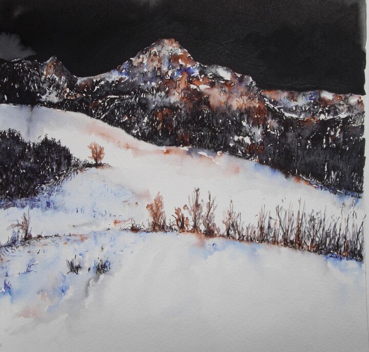 Vue sur la Dent d'Oche (Chablais) 图画, 11.8x11.8 in