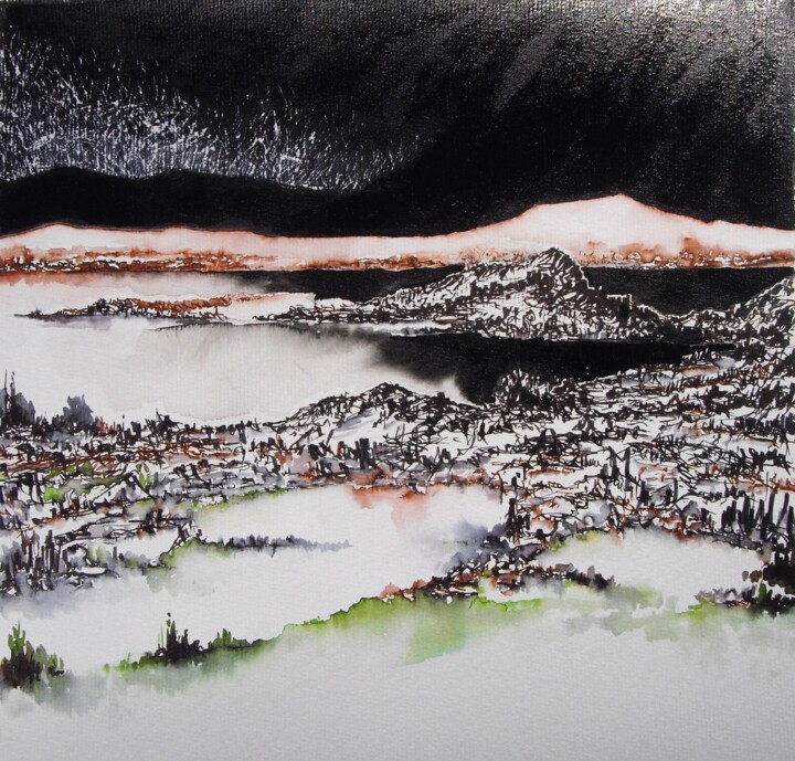 Paysage, nuit 图画, 11.8x11.8 in