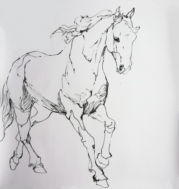 White Horse 图画, 17.7x16.7 in