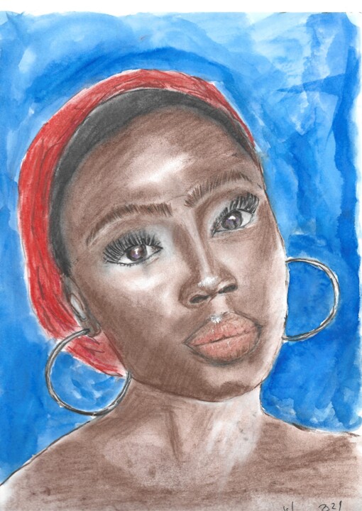 绘画 标题为“Rosto Mulher Pastel…” 由Marcus Araújo De Caldevilla, 原创艺术品, 粉彩
